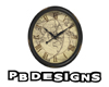 PB Antique Map Clock