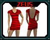 Red Striped Short Dress