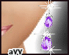 aYY-Diamond Drop Earrings Purple