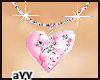 aYY- Poodle diamond heart necklace