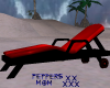 Beach Recliner Black-Red