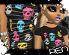 $R Striped Skulls Tee