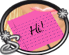 *S Hi Pink Notecard
