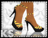 {K} Tiger/Black Sandals