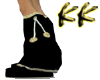 Blk Gld Bling Boots {KK}