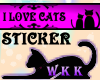 WKK- I LUV CATS pink sticker