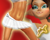 [M] Pleat Heart Skirt Wh