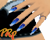 blue air brushed nails