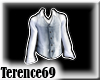 69 Vest -Silver on White