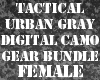Gray / Black Digital Camouflage Bundle for Females - Tactical Urban