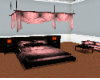 Pink  bed with couch