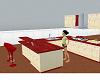 Red and white kitchen
