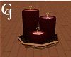 Three Pillar Candles Red