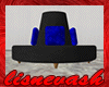 (L) Blue Blk Round Couch