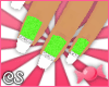 *CS* Green Bling Nails