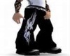 wht on blk tribal pants