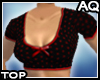 *AQ*Polkadot Top Black