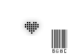 B68C - black PIXEL HEART
