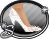 *S White Satin Heels