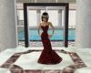 Red fishtail gown