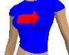 Blue and red arrow tee