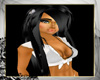 black hair with magnolia